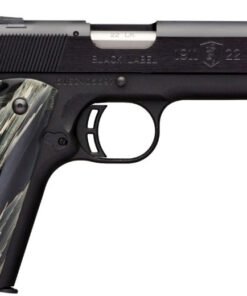 Browning 1911-22 Black Label Regal Black Pistol 051845490, 22 LR, 4.25", Black Grips, Matte Black Finish, 10 Rd
